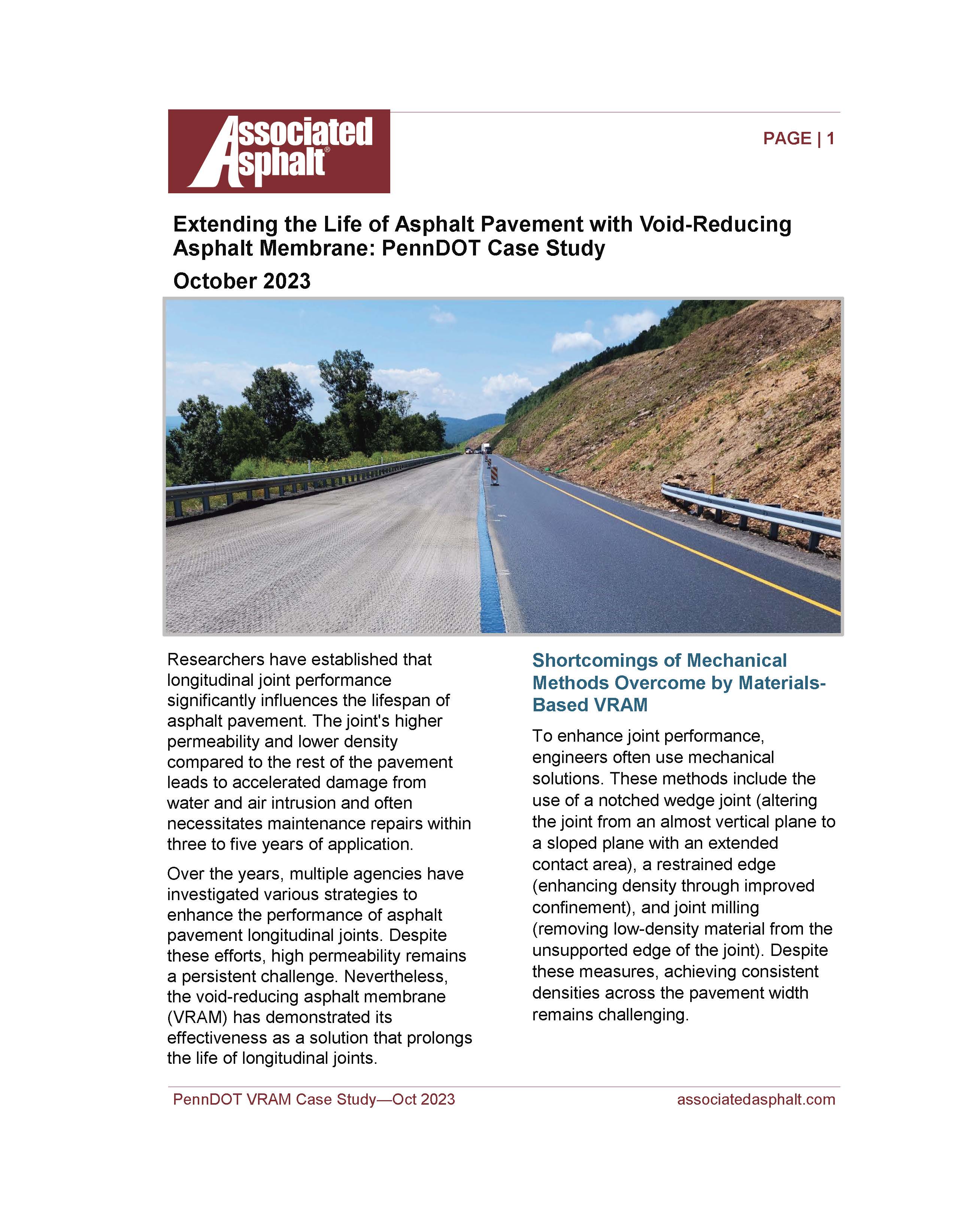 Extending the Life of Asphalt Pavement with VRAM:  PennDOT Case Study